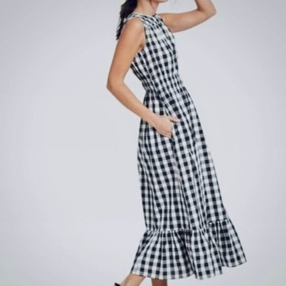 A New Day Buffalo Plaid Midi Sleeveless Dress with Smocked Waist [size M] - Picture 5 of 12